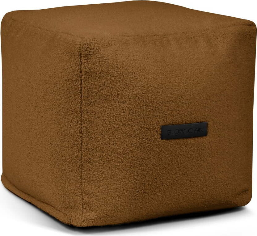 Hnědý sedací vak z textilie bouclé Up! MooG – SLOWDOWN