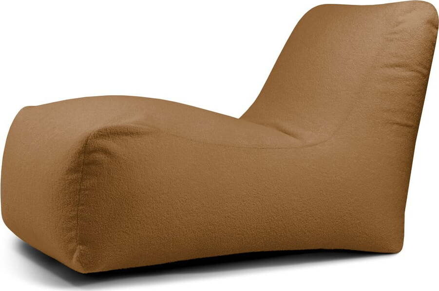Hnědý sedací vak z textilie bouclé Lounge – SLOWDOWN