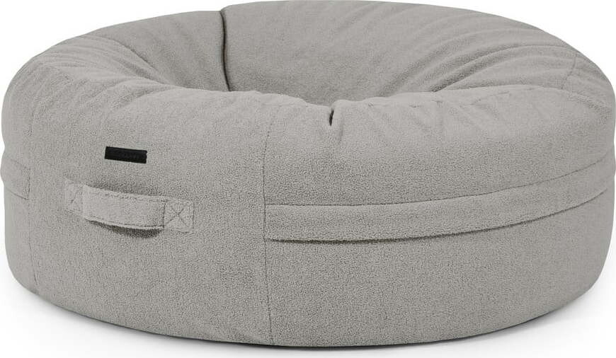 Světle šedý sedací vak z textilie bouclé Roll 135 – SLOWDOWN