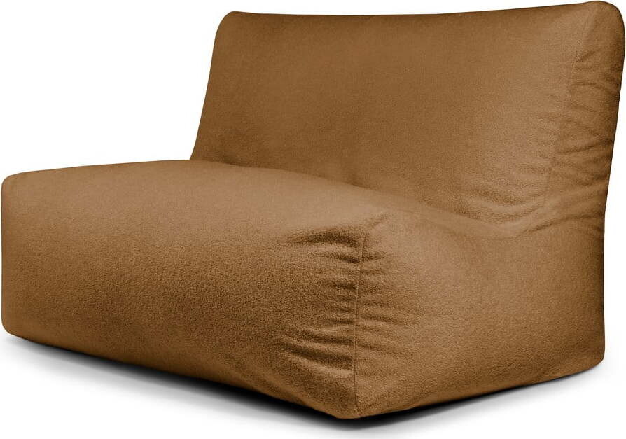 Hnědý sedací vak z textilie bouclé Sofa Seat Lounge – SLOWDOWN