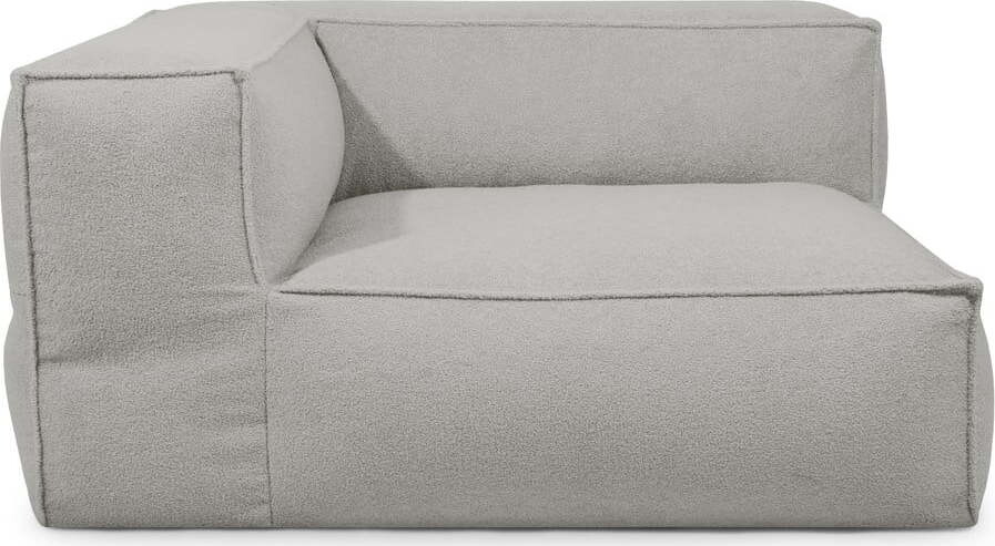 Světle šedý sedací vak z textilie bouclé Mass Corner 150 Left – SLOWDOWN