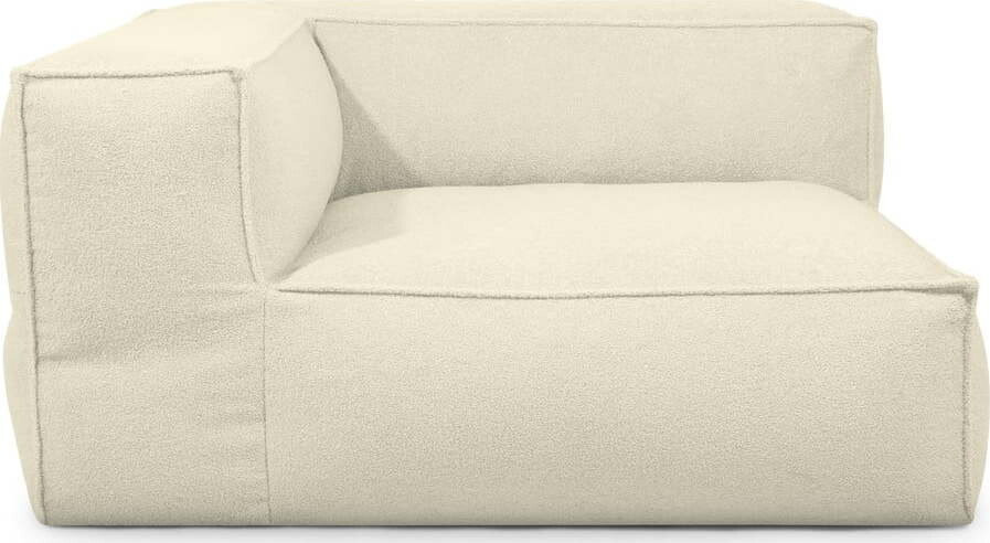 Krémový sedací vak z textilie bouclé Mass Corner 150 Left – SLOWDOWN