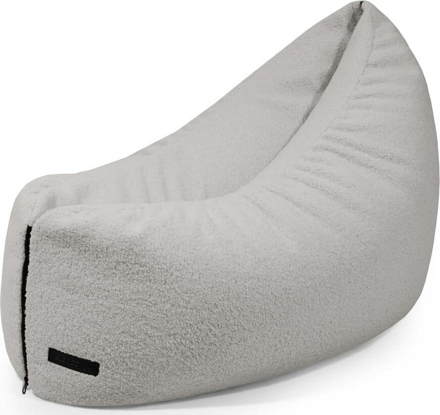 Světle šedý dětský sedací vak z textilie bouclé Clip Clap 90 – SLOWDOWN