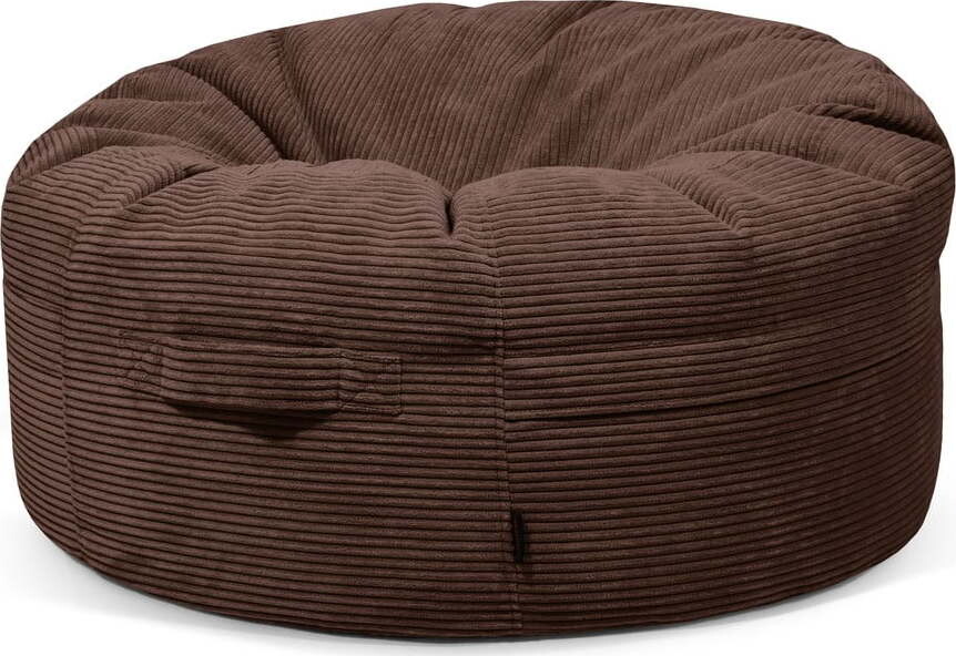 Tmavě hnědý manšestrový sedací vak Roll 105 – SLOWDOWN