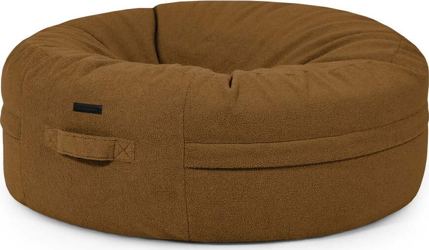 Hnědý sedací vak z textilie bouclé Roll 135 – SLOWDOWN