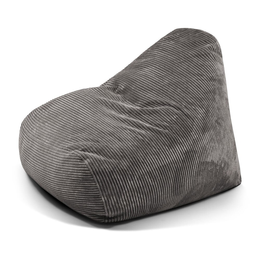 Tmavě šedý manšestrový sedací vak Snug 100 – SLOWDOWN