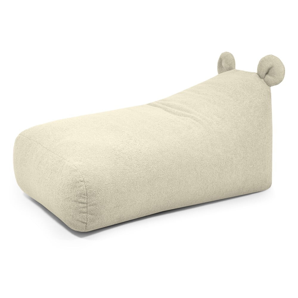 Krémový dětský sedací vak z textilie bouclé Snug 130 Bear – SLOWDOWN