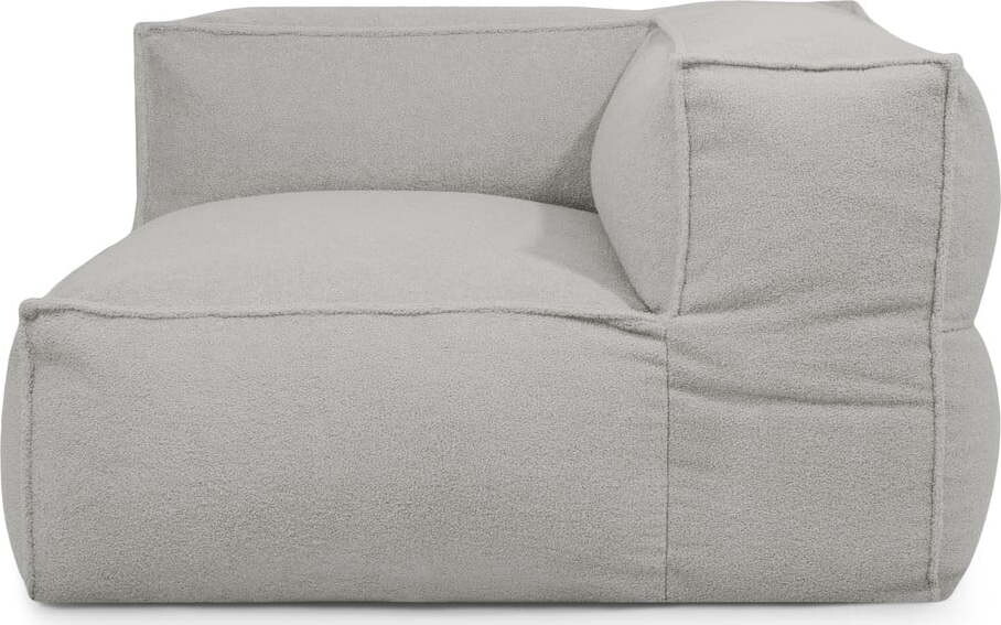 Světle šedý sedací vak z textilie bouclé Mass Corner 125 Right – SLOWDOWN