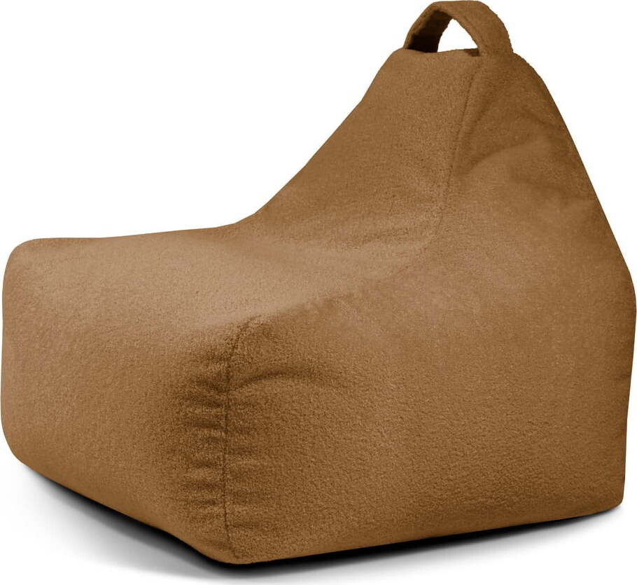 Hnědý dětský sedací vak z textilie bouclé Game Amuse – SLOWDOWN