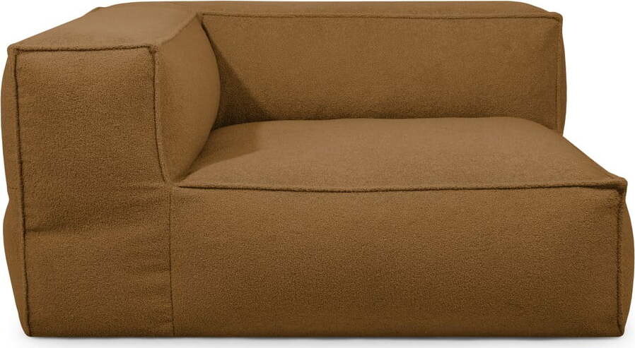 Hnědý sedací vak z textilie bouclé Mass Corner 150 Left – SLOWDOWN