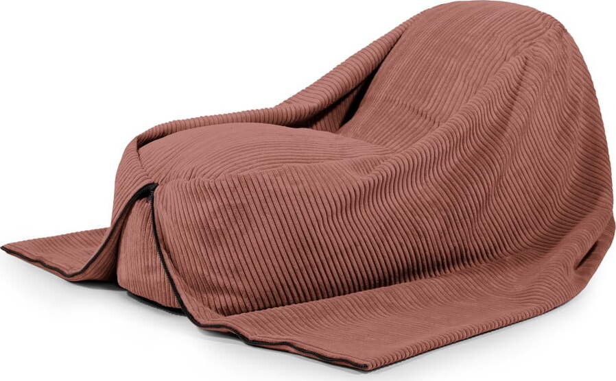 Manšestrový dětský sedací vak v cihlové barvě Cocoon 120 – SLOWDOWN