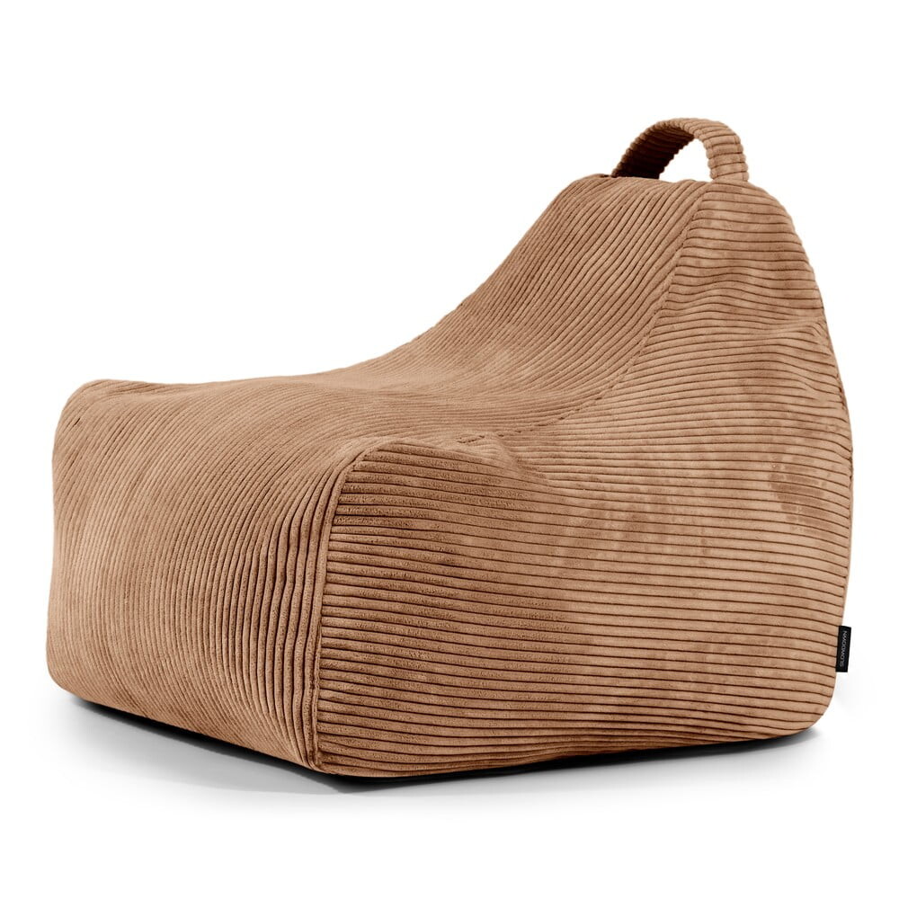 Hnědý manšestrový dětský sedací vak Game Amuse – SLOWDOWN