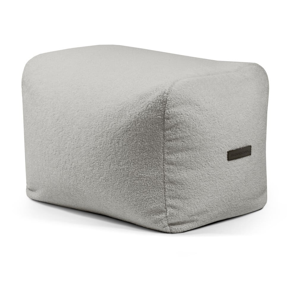 Světle šedý sedací vak z textilie bouclé Plus 70 Lounge – SLOWDOWN