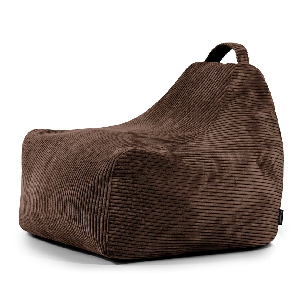 Tmavě hnědý manšestrový dětský sedací vak Game Amuse – SLOWDOWN