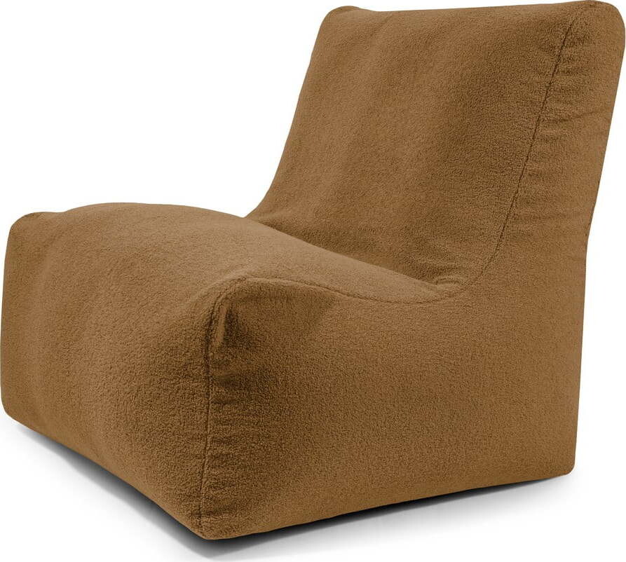 Hnědý sedací vak z textilie bouclé Seat 100 Lounge – SLOWDOWN