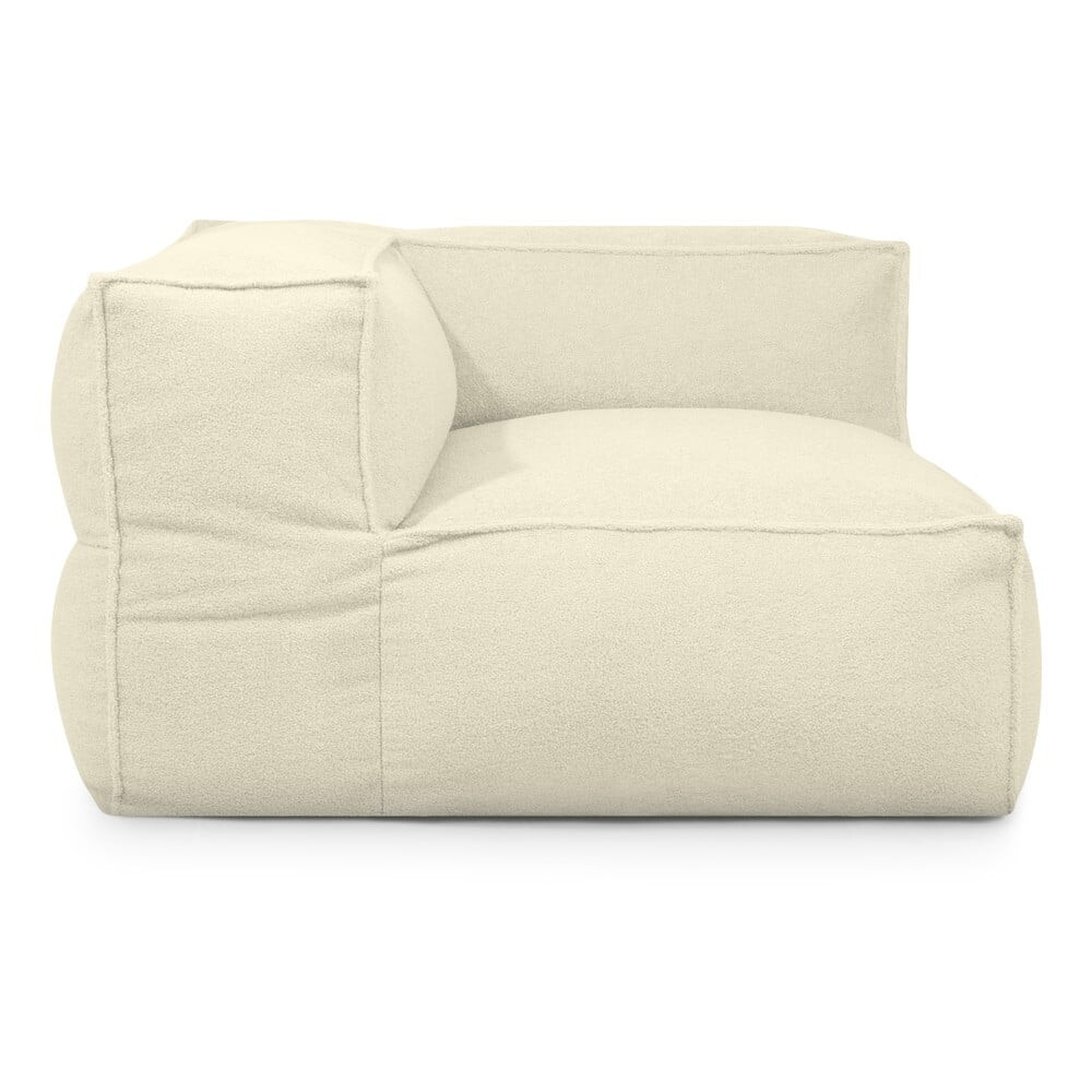 Krémový sedací vak z textilie bouclé Mass Corner 125 Left – SLOWDOWN