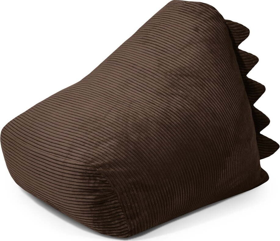 Tmavě hnědý manšestrový dětský sedací vak Snug 80 Dragon – SLOWDOWN