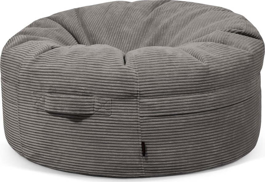 Tmavě šedý manšestrový sedací vak Roll 105 – SLOWDOWN