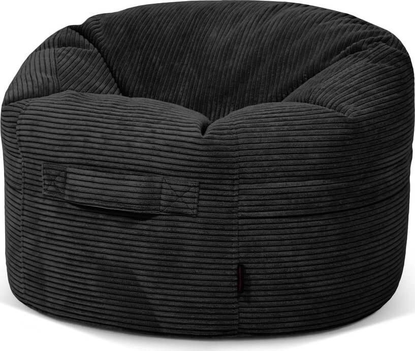 Černý manšestrový dětský sedací vak Roll 80 – SLOWDOWN