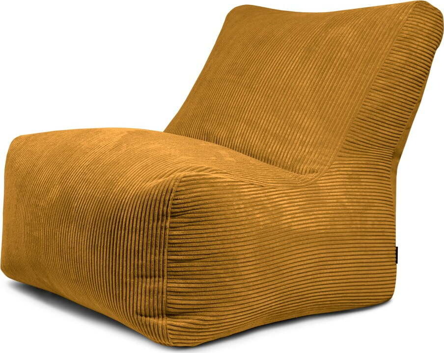 Manšestrový sedací vak v hořčicové barvě Seat 100 Lounge – SLOWDOWN