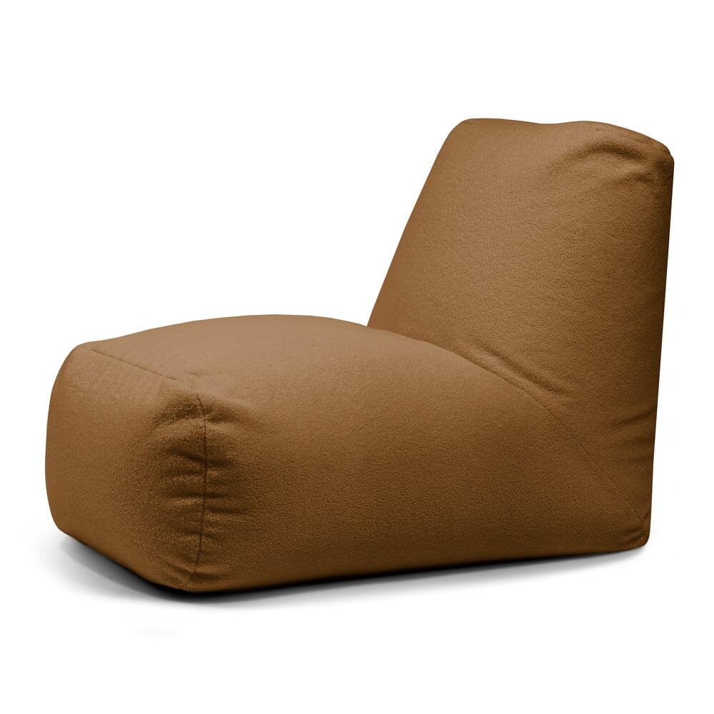 Hnědý sedací vak z textilie bouclé Tube – SLOWDOWN