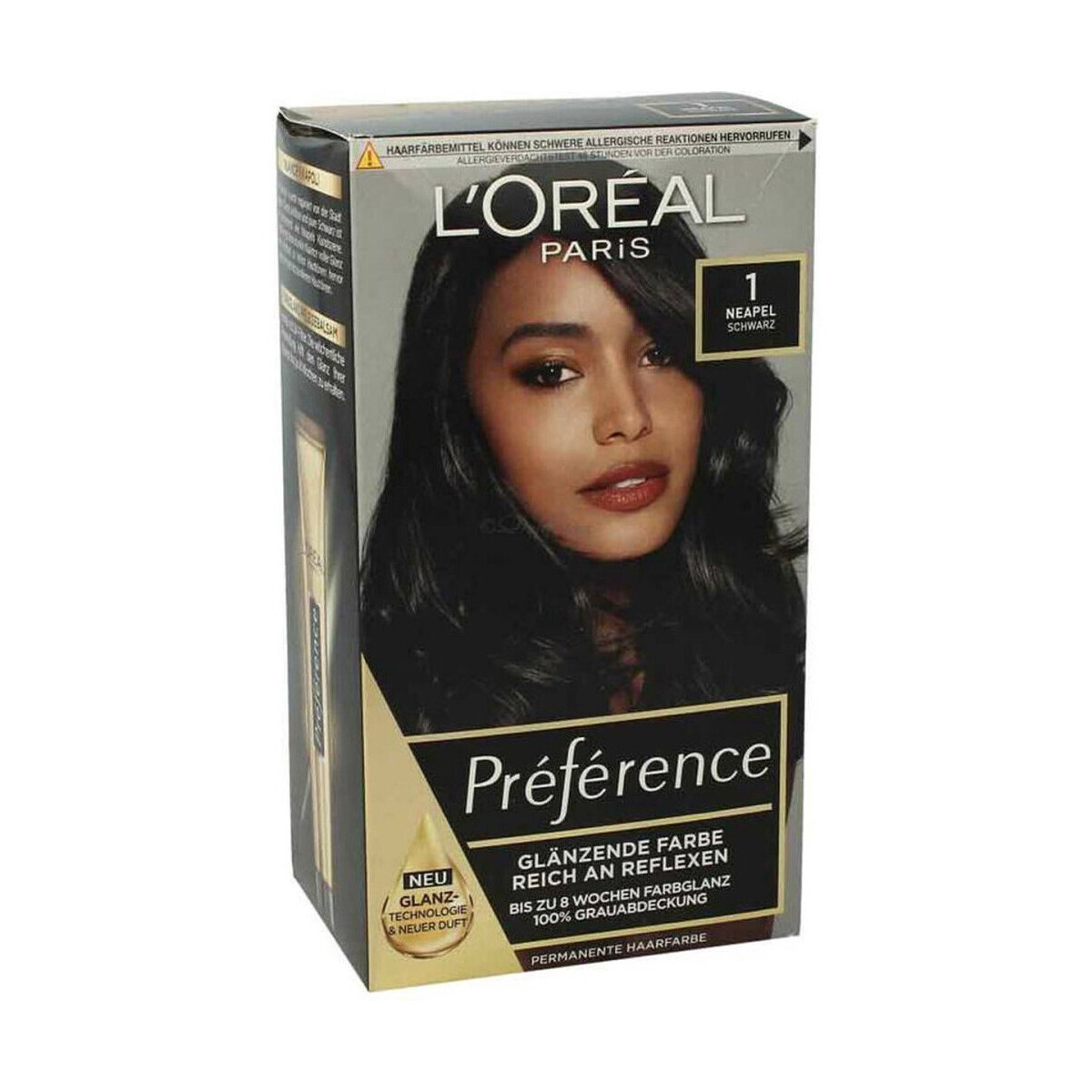 L'oréal  Permanent Hair Color Preference - 01 Noir Napoli  Černá