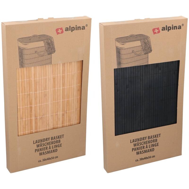 ALPINA Koš na prádlo bambus skládací černá 40x30x56cm ED-249795cern