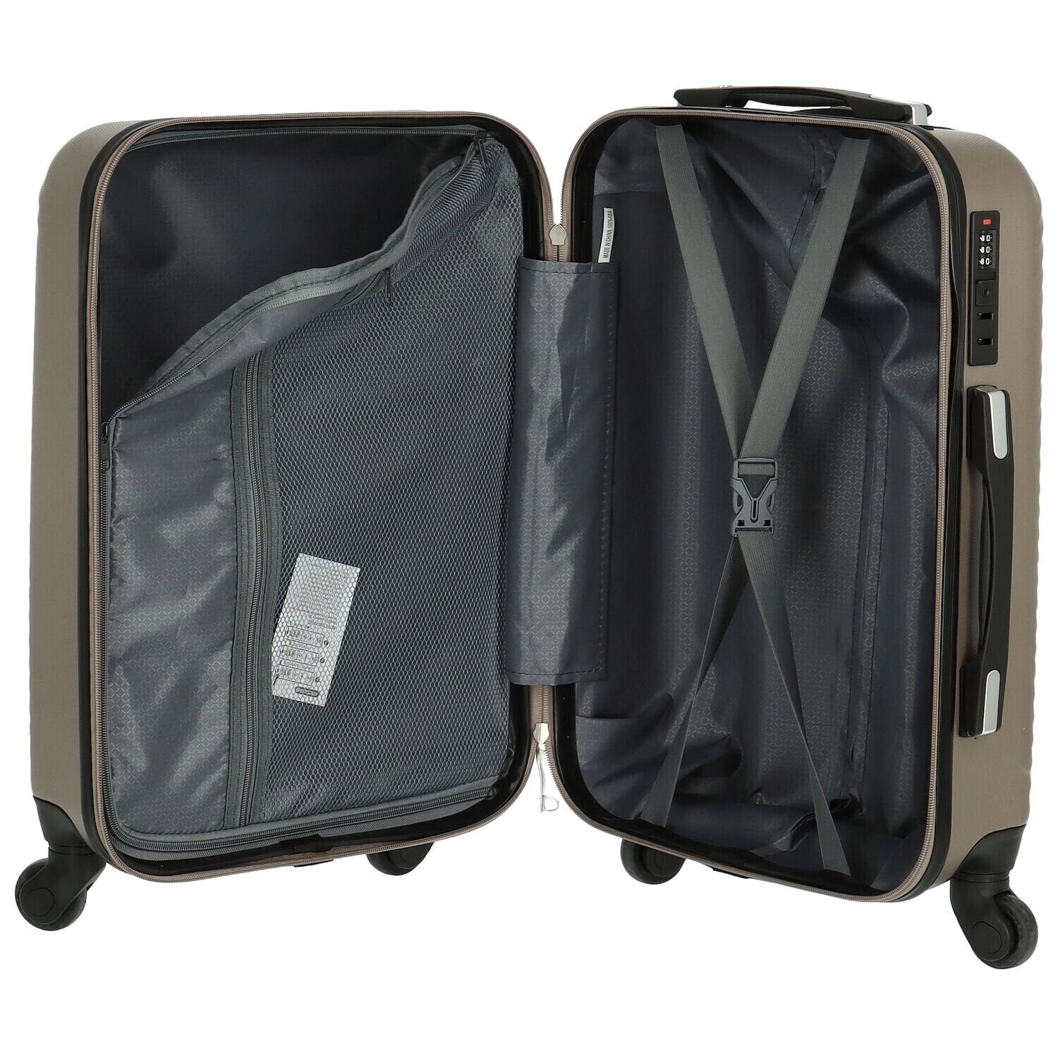 Cestovní plastový kufr Folker velikost S, taupe