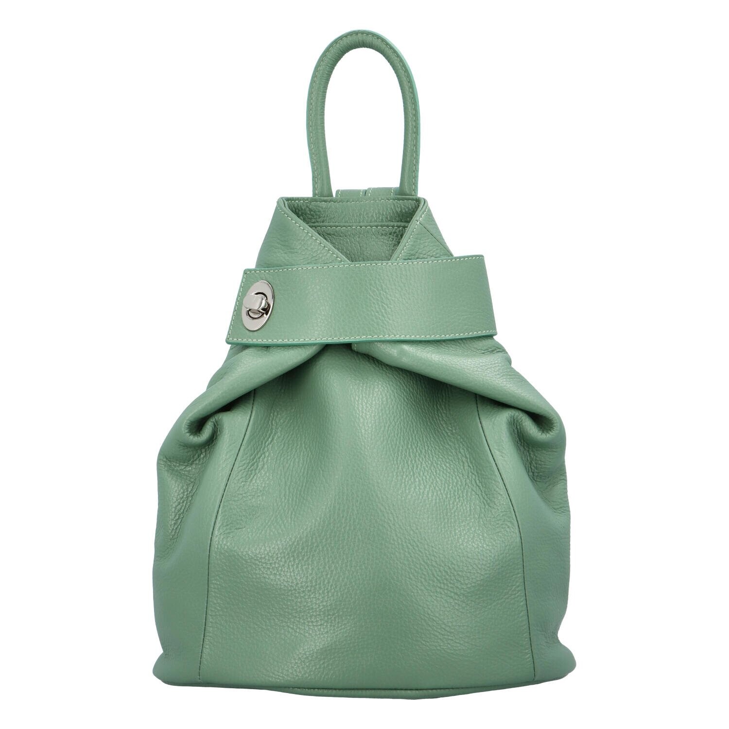 Městský dámský kožený batůžek Kristýna, světle zelená