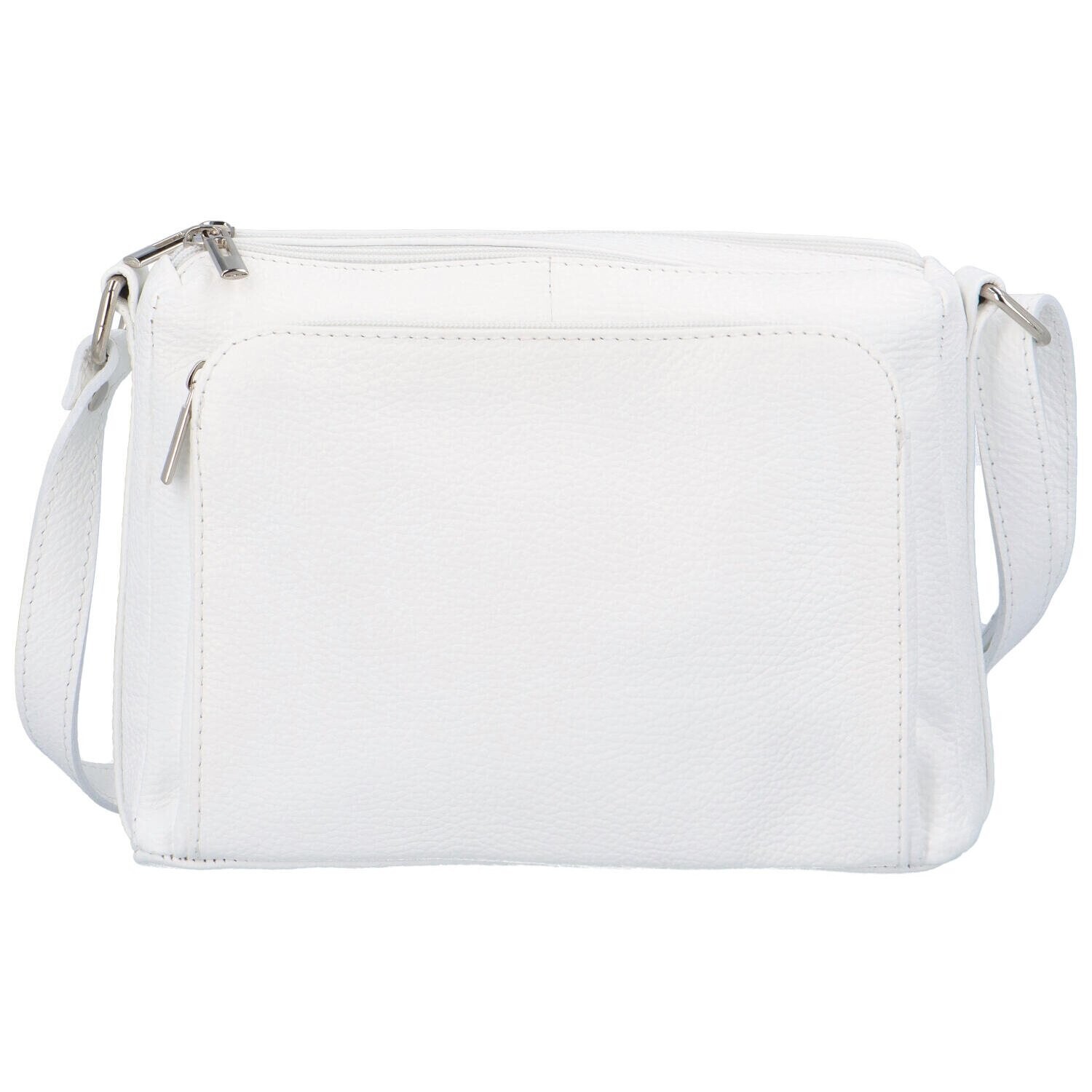 Stylová dámská kožená crossbody Robertina, bílá