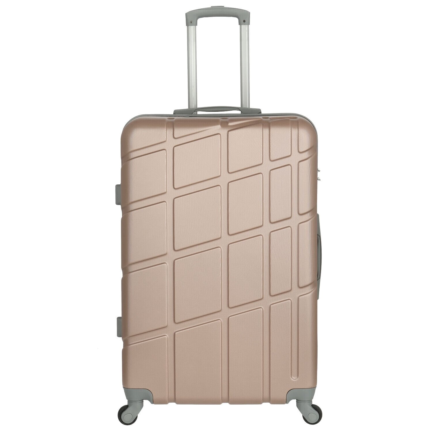 Cestovní plastový kufr Ormi Dakota velikost M, růžově-zlatý