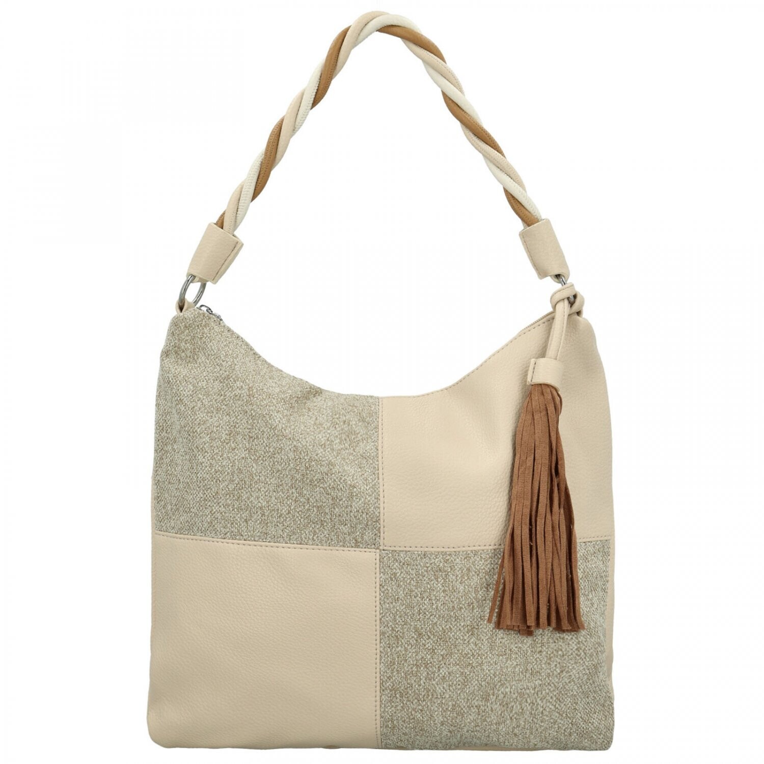 Stylová dámská koženková kabelka na rameno Sonja, béžová