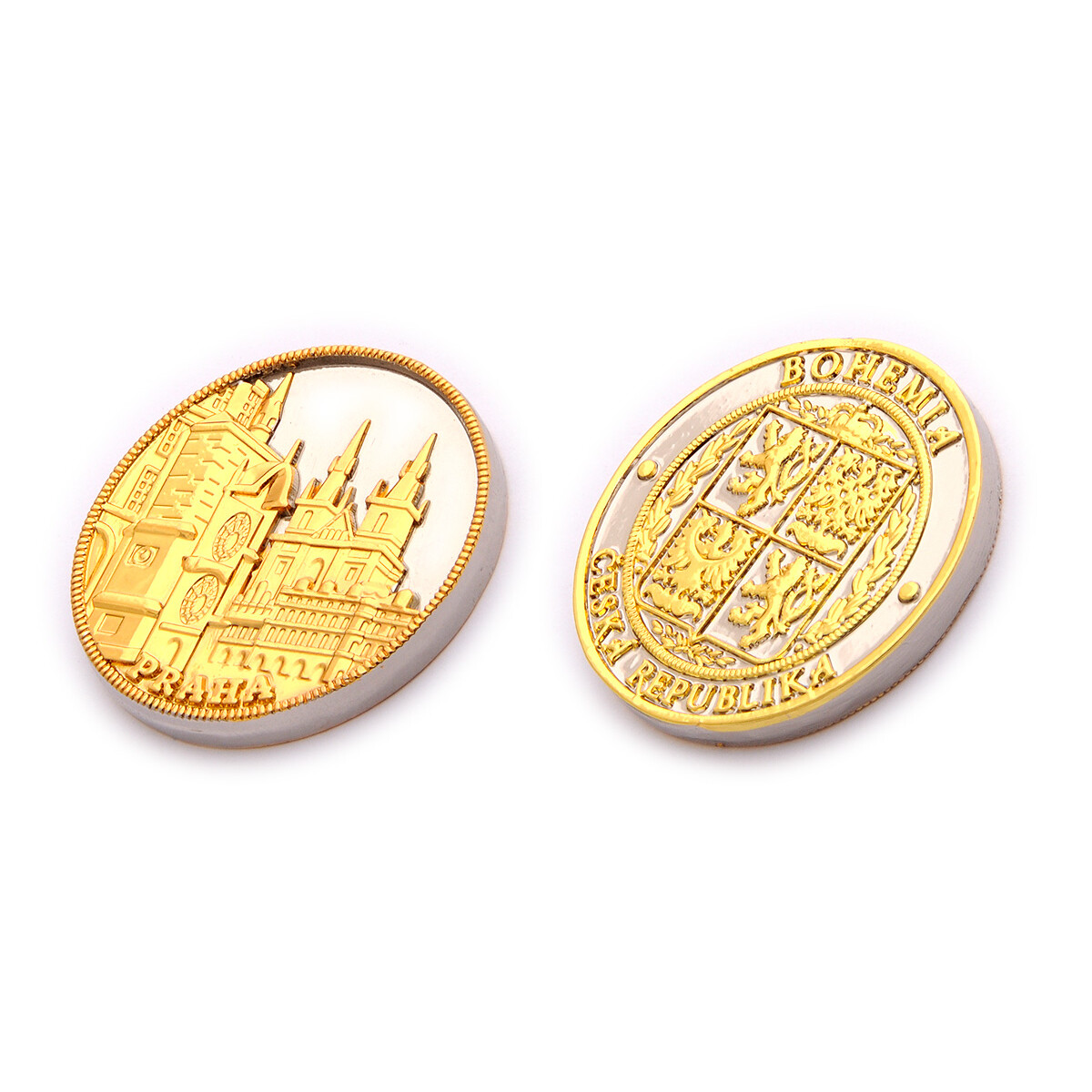 Pamětní mince Praha Česká republika - stříbrná-zlatá