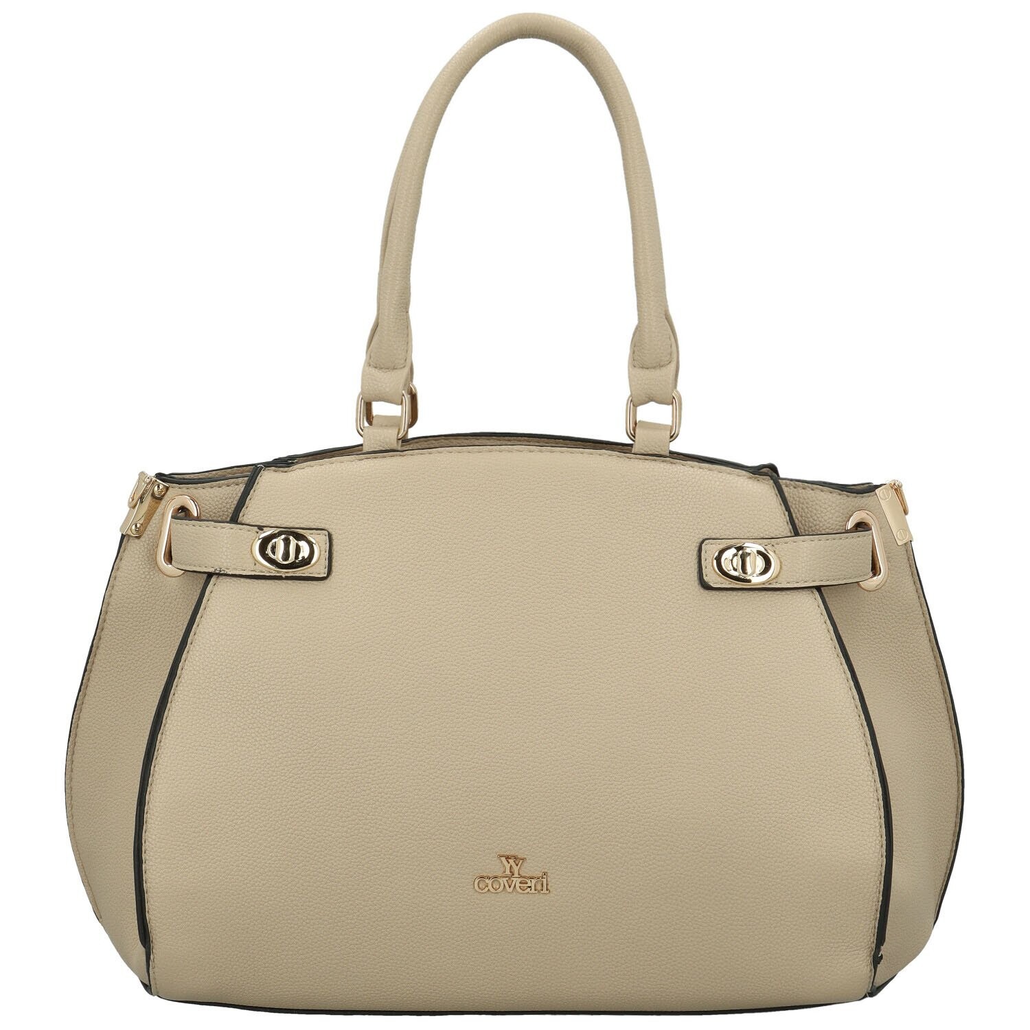 Módní dámská koženková kabelka do ruky Pessi, béžová