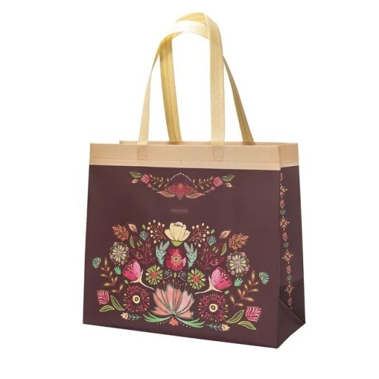 Argus Nákupní taška z netkané textilie - 35 x 31 cm - Floral scape