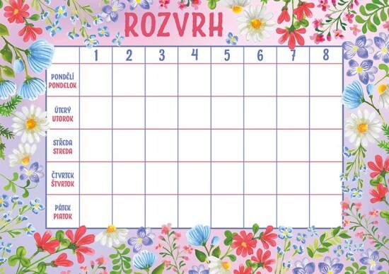Baloušek Rozvrh hodin - Květiny - BR057