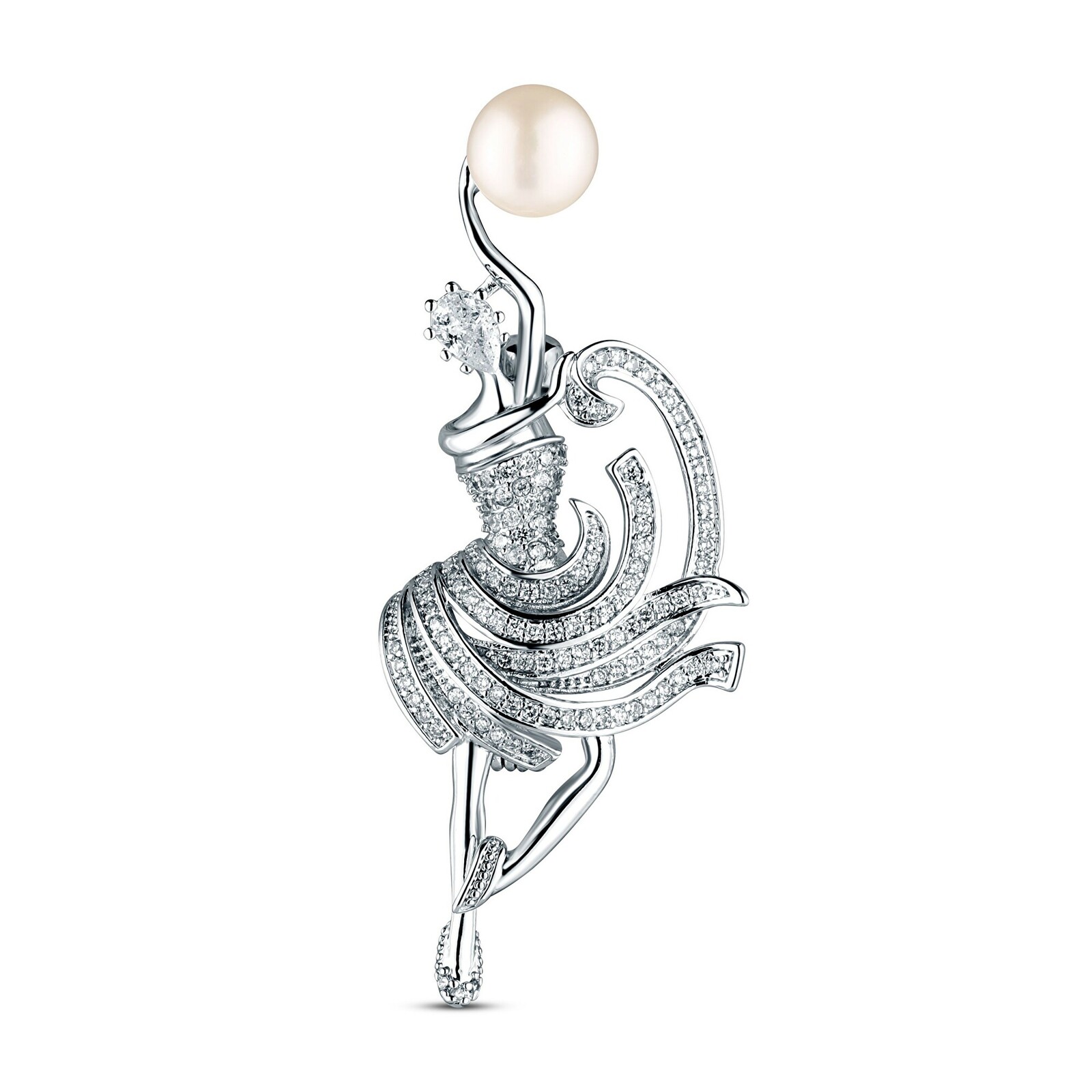 JwL Luxury Pearls Elegantní brož tanečnice s pravou perlou JL0875