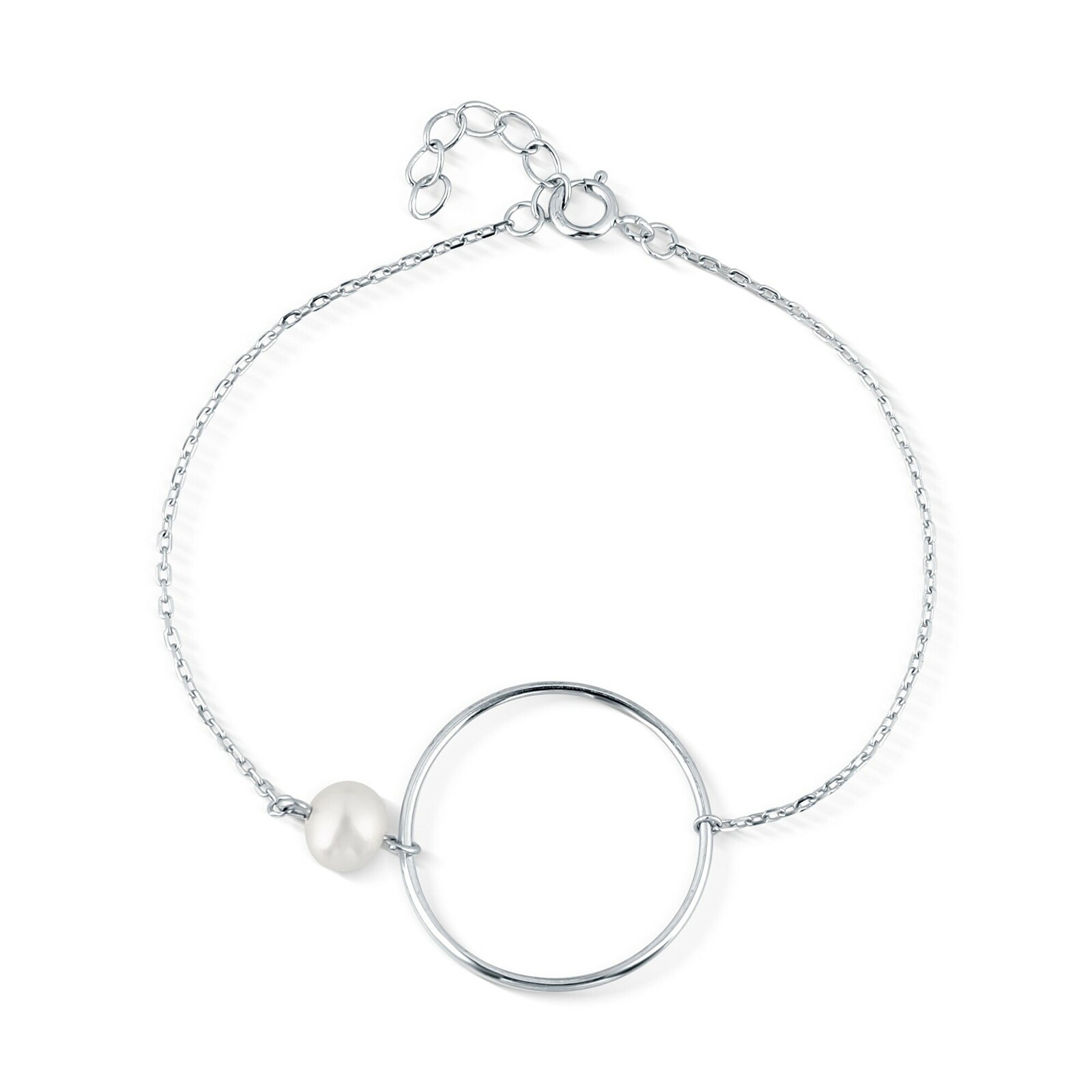 JwL Luxury Pearls Minimalistický stříbrný náramek s pravou perlou JL0859