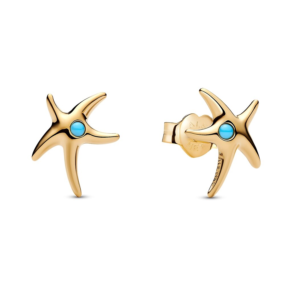 Pandora Pozlacené náušnice Mořská hvězdice Shine 263820C01