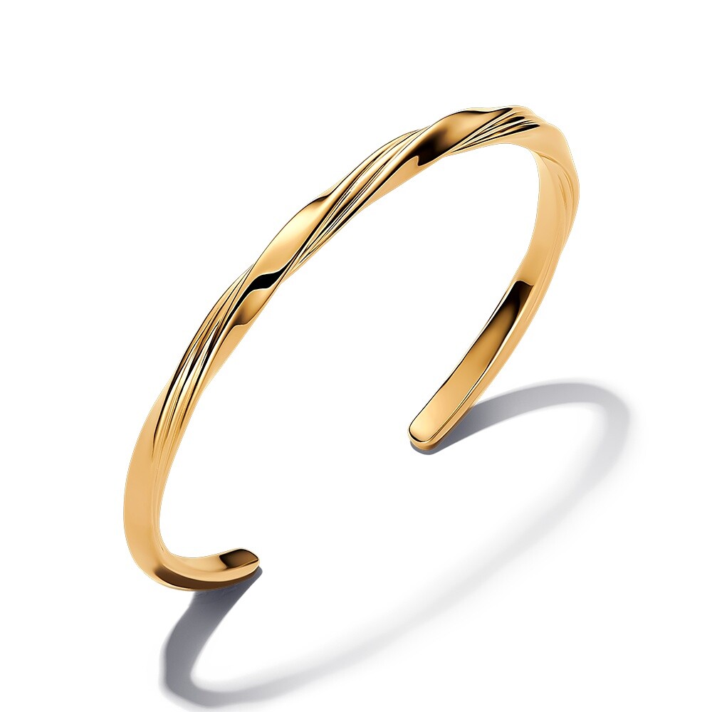 Pandora Pevný otevřený pozlacený náramek Shine Essence 563869C00 17,5 cm