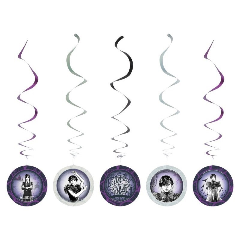 Wednesday party - Dekorace závěsné 5 ks
