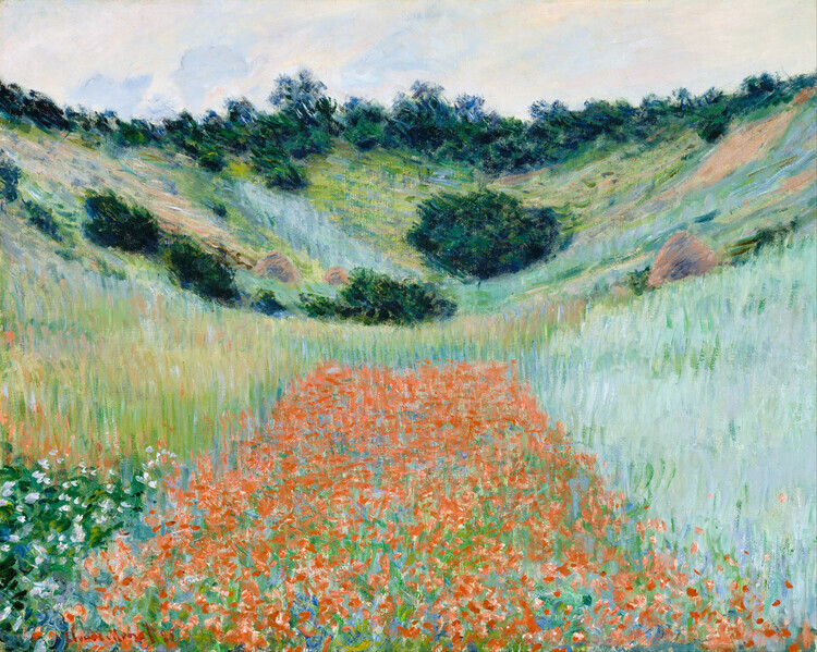 Claude Monet Obrazová reprodukce Poppy Field in a Hollow near Giverny, Claude Monet, 40 × 30 cm