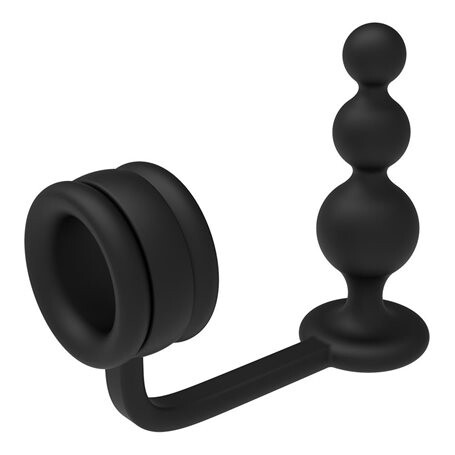 Anální kolík s kroužkem RAMROD COCKRING with Beaded Anal Plug Dream Toys