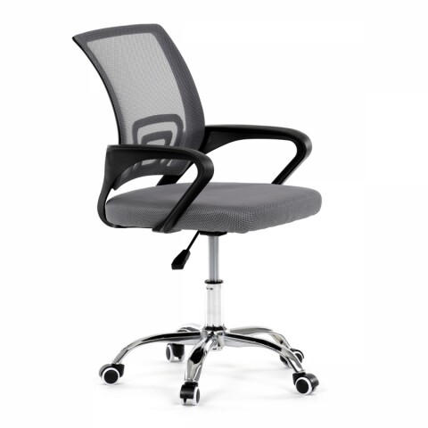 Židle kancelářská, šedý mesh, černý plast, chromový kříž KA-L103 GREY KA-L103 GREY Autronic