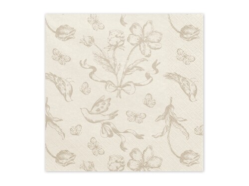 Papírové ubrousky květinový vintage vzor – 33 x 33 cm, 12 ks