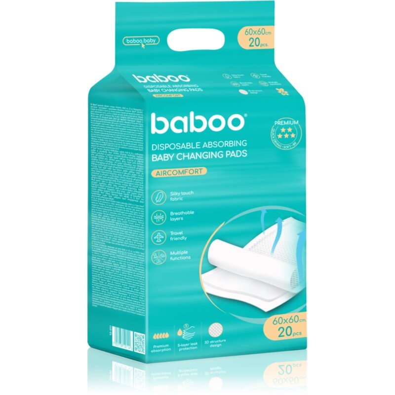 Baboo AirComfort Disposable Absorbing Changing Pads jednorázové přebalovací podložky 60x60 cm 20 ks