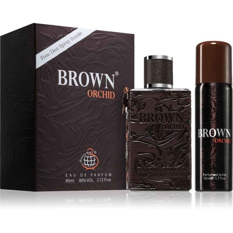 Fragrance World Brown Orchid dárková sada pro muže 1 ks