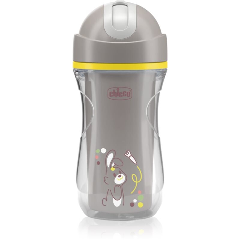 Chicco Sport Cup 14m+ hrnek s brčkem Grey 266 ml