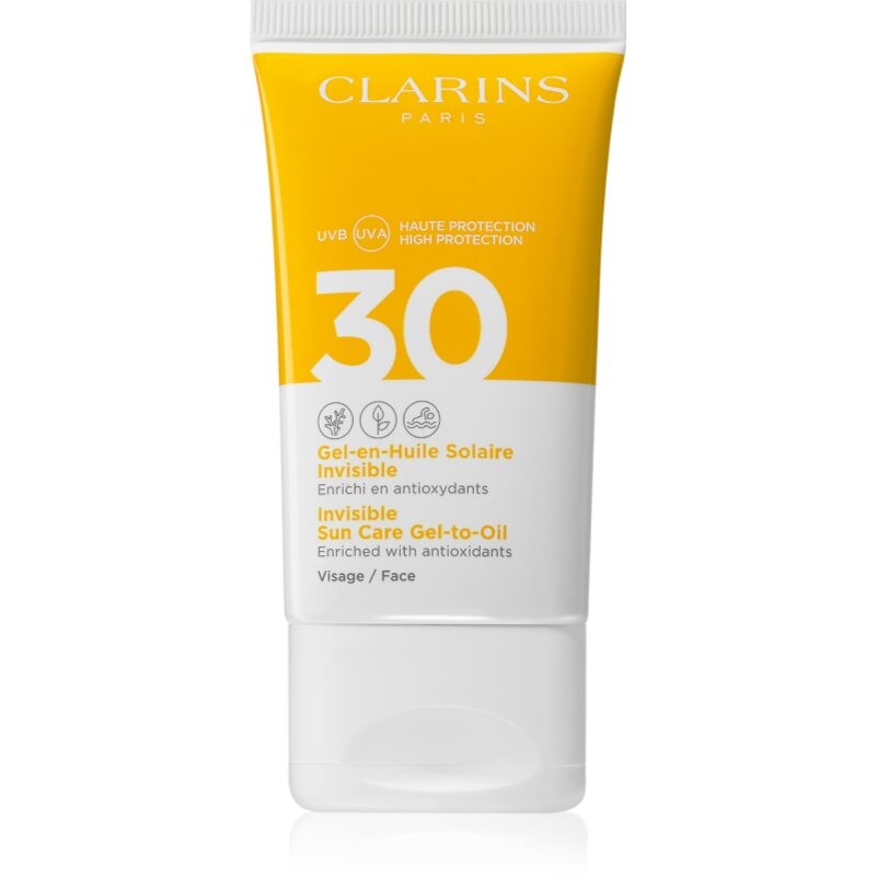 Clarins Invisible Sun Care Gel-to-Oil opalovací fluid na obličej SPF 30 50 ml