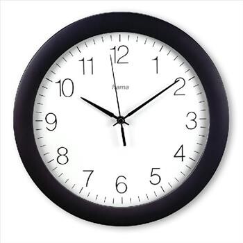 Hama Tenerife, nástěnné hodiny řízené rádiovým signálem, 30 cm, černé